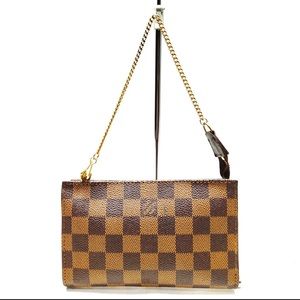 Louis Vuitton AR1927 Pochette Damier Ebene Clutch Mini Bag Pouch